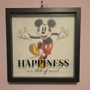 Mickey Mouse Happiness Wall Art - Black Frame